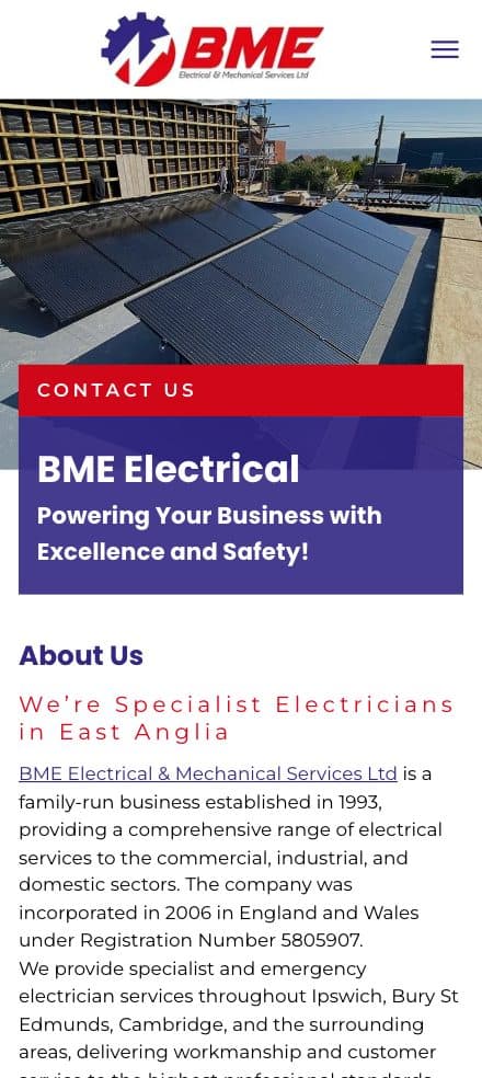 BME Electrical on a phone