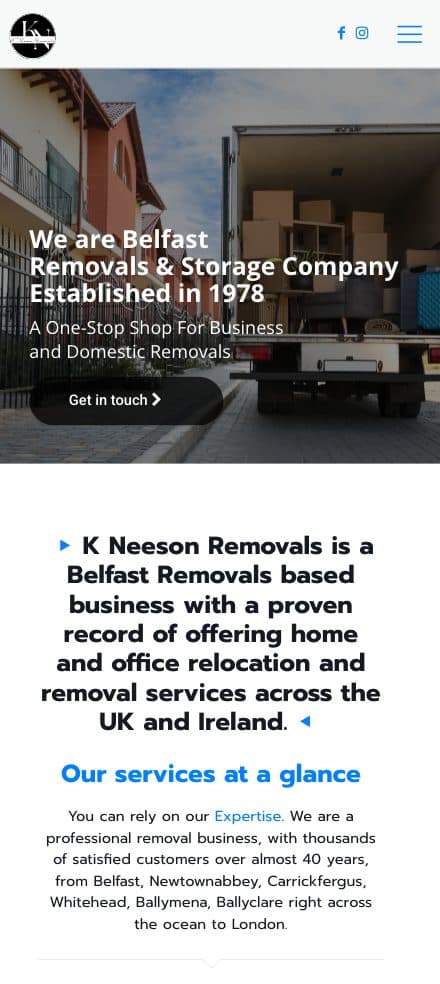 K Neeson Removals on a phone